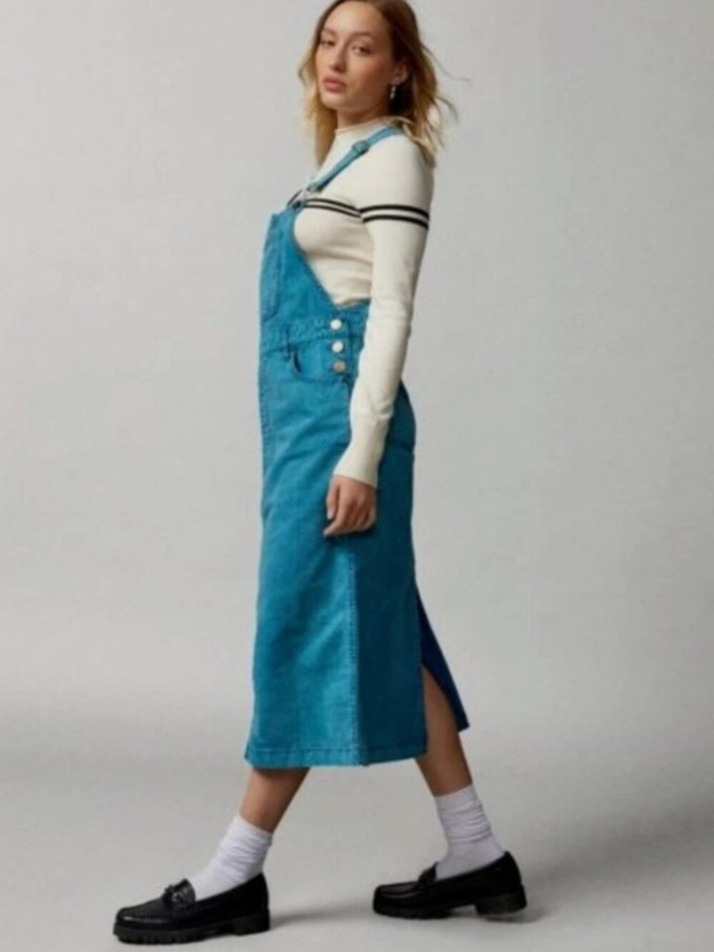 Urban Outfitters BDG Aqua Danni Maxi Skirtall Overall Dress Small - Picture 4 of 11